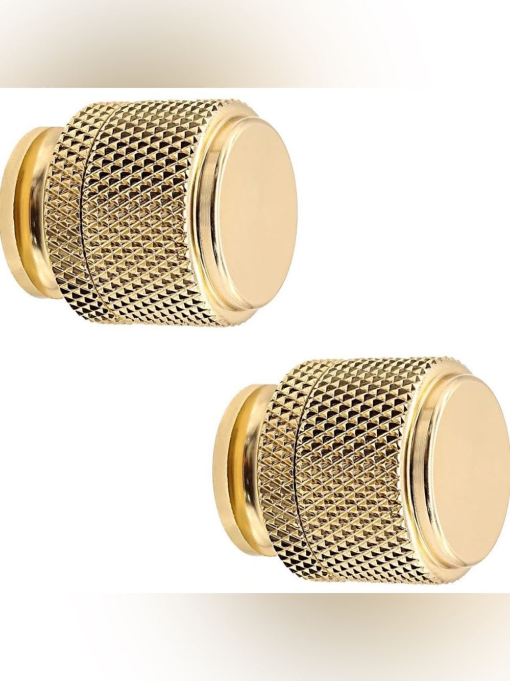 Luomorgo 10 Pcs Knurled Aluminum Gold Drawer Knobs, 1 inch Round Cabinet Pulls